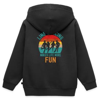 Danse en ligne - Sweat Premium à capuche zippé enfant bio - noir - Dos - AI Model Kid Male (0cm)