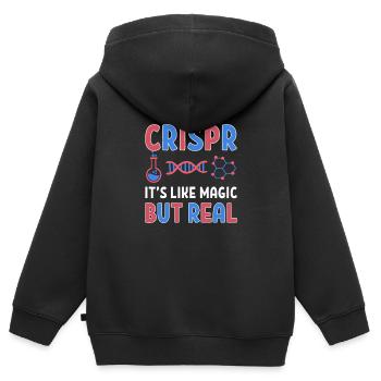 Wissenschaftler Crispr Genetik Biologie Lehrer - Kinder Premium Organic Zip Hoodie - Schwarz - Hinten - AI Model Kid Male (0cm)