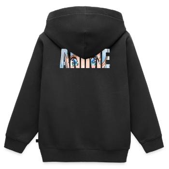 Anime - Kinder Premium Organic Zip Hoodie - Schwarz - Hinten - AI Model Kid Male (0cm)