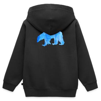 Eisbär - Kinder Premium Organic Zip Hoodie - Schwarz - Hinten - AI Model Kid Male (0cm)