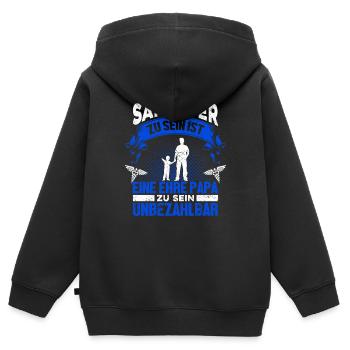 Rettungsdienst Notfallsanitäter Sanitäter - Kinder Premium Organic Zip Hoodie - Schwarz - Hinten - AI Model Kid Male (0cm)