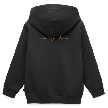 Vitruvian Guitar Vintage Leonardo Da Vinci Man - Sweat Premium à capuche zippé enfant bio - noir - Dos - AI Model Kid Male (0cm)