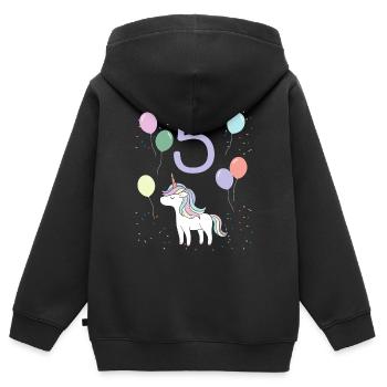 5. Geburtstag Kindergeburtstag 5 Jahre Einhorn - Kinder Premium Organic Zip Hoodie - Schwarz - Hinten - AI Model Kid Male (0cm)