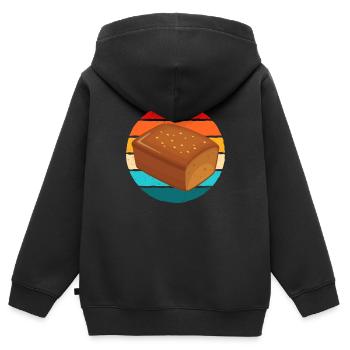 Bananen Brot - Kinder Premium Organic Zip Hoodie - Schwarz - Hinten - AI Model Kid Male (0cm)