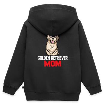 Golden-Retriever | Golden Retriever - Kinder Premium Organic Zip Hoodie - Schwarz - Hinten - AI Model Kid Male (0cm)