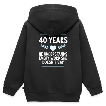 40 years married 40th wedding anniversary - Kids Premium Organic Zip-up Hoodie - black - Back - AI Model Kid Male (0cm)
