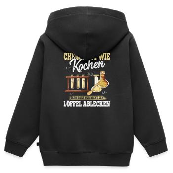 Chemie Ist Wie Kochen , nur nicht den Löffel - Kinder Premium Organic Zip Hoodie - Schwarz - Hinten - AI Model Kid Male (0cm)