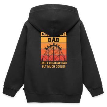 Montagnes russes Oracle pour votre expert en parc d’attractions - Sweat Premium à capuche zippé enfant bio - noir - Dos - AI Model Kid Male (0cm)