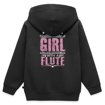 Flûte de flûte - Sweat Premium à capuche zippé enfant bio - noir - Dos - AI Model Kid Male (0cm)