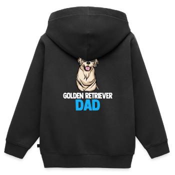Golden-Retriever | Golden Retriever - Kinder Premium Organic Zip Hoodie - Schwarz - Hinten - AI Model Kid Male (0cm)