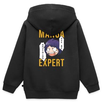 Manga Expert - Sweat Premium à capuche zippé enfant bio - noir - Dos - AI Model Kid Male (0cm)