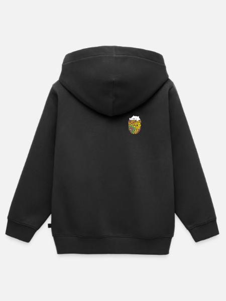 Bongo Cat dans Pocket Cute Cat Breast Pocket - Sweat Premium à capuche zippé enfant bio - noir