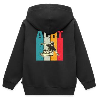 Ich bin schon 8 | 8. Geburtstag Jungen Skateboard - Kinder Premium Organic Zip Hoodie - Schwarz - Hinten - AI Model Kid Male (0cm)