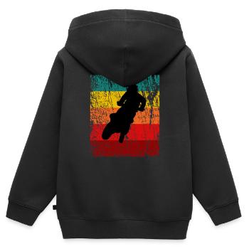 Supermoto / Supermotard / Supermoto Wheelie - Kinder Premium Organic Zip Hoodie - Schwarz - Hinten - AI Model Kid Male (0cm)