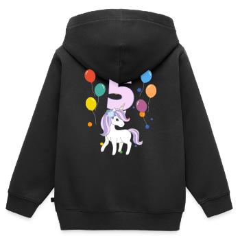 5. Geburtstag Kindergeburtstag 5 Jahre Einhorn - Kinder Premium Organic Zip Hoodie - Schwarz - Hinten - AI Model Kid Male (0cm)
