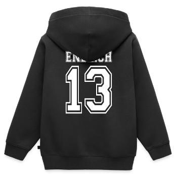 Endlich 13 Dreizehn Jahre alt - Kinder Premium Organic Zip Hoodie - Schwarz - Hinten - AI Model Kid Male (0cm)