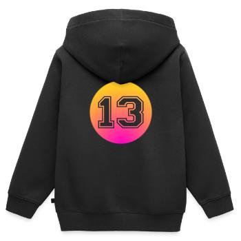 Retro 13. Geburtstag Dreizehn Jahre alt Geschenk - Kinder Premium Organic Zip Hoodie - Schwarz - Hinten - AI Model Kid Male (0cm)