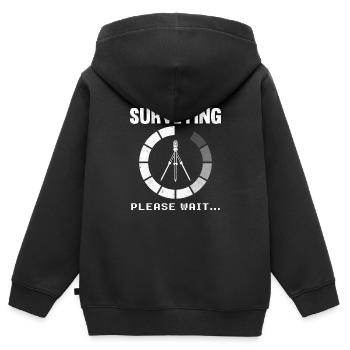 Land Surveying Please Wait Engineer Land Surveyor - Sweat Premium à capuche zippé enfant bio - noir - Dos - AI Model Kid Male (0cm)