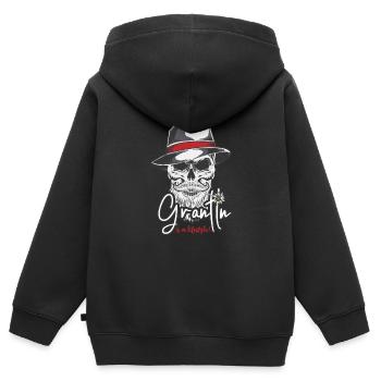 Grantln est un style de vie bavarois bavarois - Sweat Premium à capuche zippé enfant bio - noir - Dos - AI Model Kid Male (0cm)