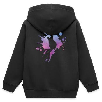 Rat Domestic Rat Splashes of Color Rodent Rats - Kids Premium Organic Zip-up Hoodie - black - Back - AI Model Kid Male (0cm)