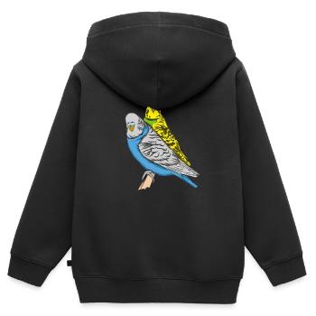Perruche - Sweat Premium à capuche zippé enfant bio - noir - Dos - AI Model Kid Male (0cm)