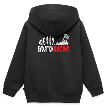 Evolution Motorsport - Kinder Premium Organic Zip Hoodie - Schwarz - Hinten - AI Model Kid Male (0cm)