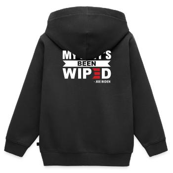 Joe Biden - Sweat Premium à capuche zippé enfant bio - noir - Dos - AI Model Kid Male (0cm)