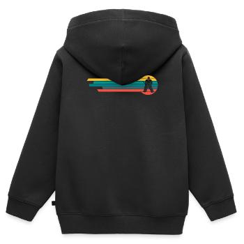 Vintage Retro Eishockey Geschenk Hockey Tormann - Kinder Premium Organic Zip Hoodie - Schwarz - Hinten - AI Model Kid Male (0cm)