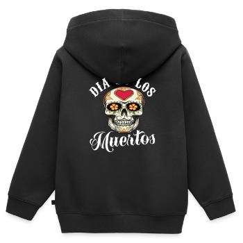 Dia De Los Muertos Day Of The Dead - Kinder Premium Organic Zip Hoodie - Schwarz - Hinten - AI Model Kid Male (0cm)
