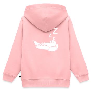 Oreiller perroquet endormi - Sweat Premium à capuche zippé enfant bio - rose - Dos - AI Model Kid Female (0cm)