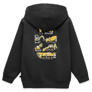 Baustellen Fahrzeuge Bagger Geschenk Kinder - Kinder Premium Organic Zip Hoodie - Schwarz - Hinten - AI Model Kid Male (0cm)