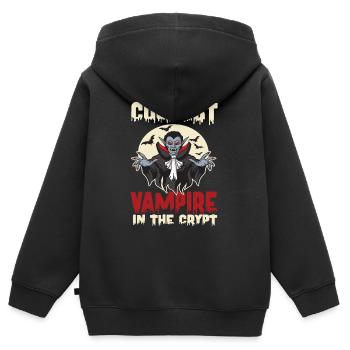 Coolest Vampire in the Crypt - Sweat Premium à capuche zippé enfant bio - noir - Dos - AI Model Kid Male (0cm)