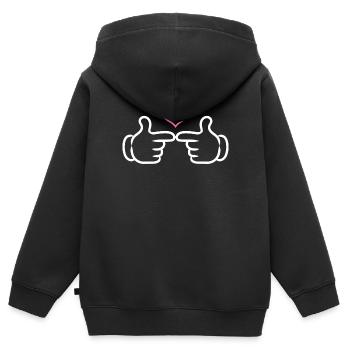 Shy Symbol - Kinder Premium Organic Zip Hoodie - Schwarz - Hinten - AI Model Kid Male (0cm)
