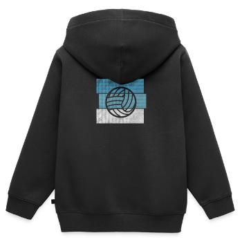 Retro Volleyball Beach Volleyball Volleyballer - Kinder Premium Organic Zip Hoodie - Schwarz - Hinten - AI Model Kid Male (0cm)
