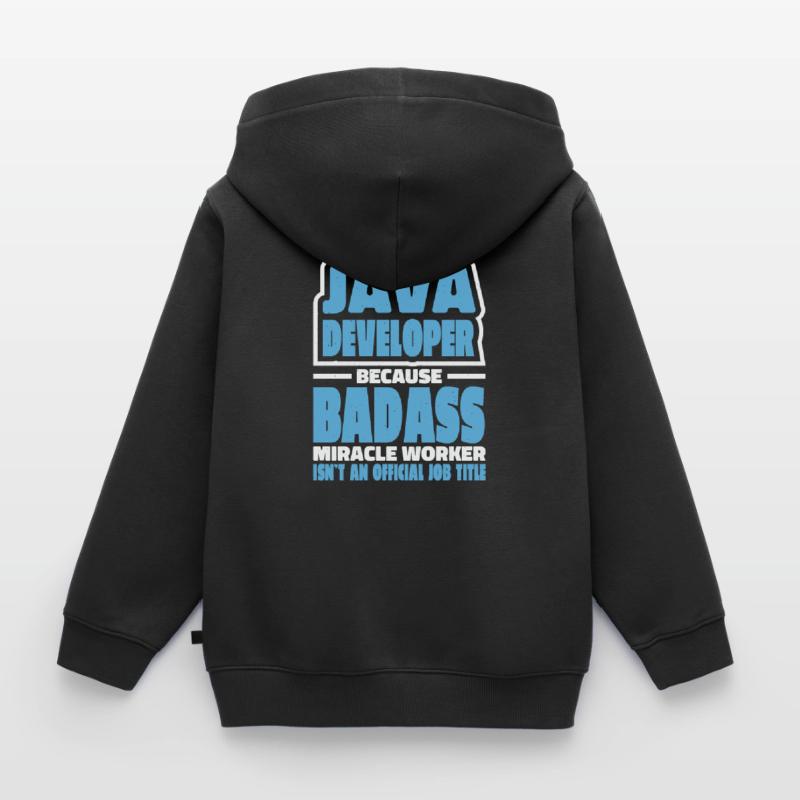 Java Developer Badass Kinder Premium Organic Zip Hoodie