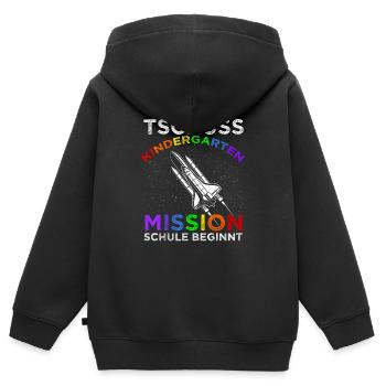 Tschüss Kindergarten Einschulung Schule Endlich Sc - Kinder Premium Organic Zip Hoodie - Schwarz - Hinten - AI Model Kid Male (0cm)