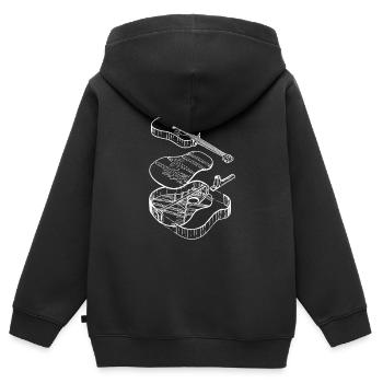 Klassische Akustische Gitarre Vintage Musik - Kinder Premium Organic Zip Hoodie - Schwarz - Hinten - AI Model Kid Male (0cm)
