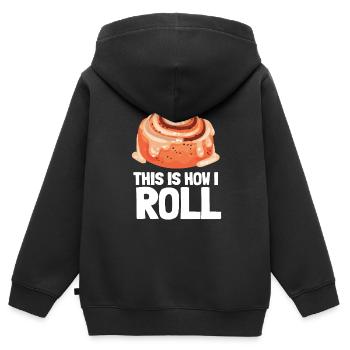Cinnamon Roll Cinnamon Buns And Cinnamon Swirl - Kinder Premium Organic Zip Hoodie - Schwarz - Hinten - AI Model Kid Male (0cm)
