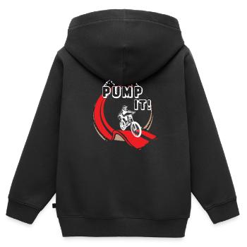 Pump Track Pump It Mountainbike BMX Loop - Kinder Premium Organic Zip Hoodie - Schwarz - Hinten - AI Model Kid Male (0cm)