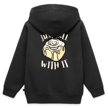 Cinnamon Roll Cinnamon Buns And Cinnamon Swirl - Kinder Premium Organic Zip Hoodie - Schwarz - Hinten - AI Model Kid Male (0cm)