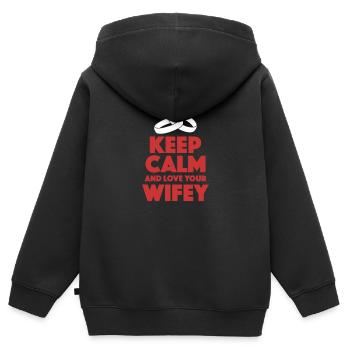 Frau Lustiges Wifey Geschenk - Kinder Premium Organic Zip Hoodie - Schwarz - Hinten - AI Model Kid Male (0cm)