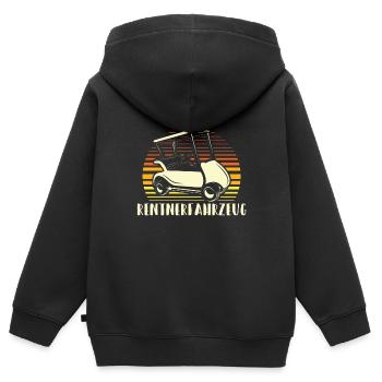 Mein Rentnerfahrzeug Golf Caddy Golfplatz Rente - Kinder Premium Organic Zip Hoodie - Schwarz - Hinten - AI Model Kid Male (0cm)