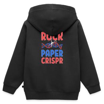Rock Paper Crispr Genmanipulation Biologie Lehrer - Kinder Premium Organic Zip Hoodie - Schwarz - Hinten - AI Model Kid Male (0cm)