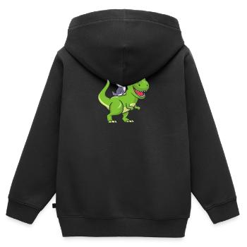 Malamute d’Alaska - Sweat Premium à capuche zippé enfant bio - noir - Dos - AI Model Kid Male (0cm)