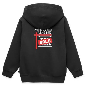 Vermieter Immobilienmakler Agent Makler Geschenk - Kinder Premium Organic Zip Hoodie - Schwarz - Hinten - AI Model Kid Male (0cm)