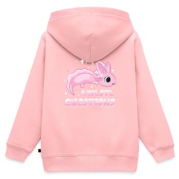I Axolotl Questions - Sweat Premium à capuche zippé enfant bio - rose - Dos - AI Model Kid Female (0cm)