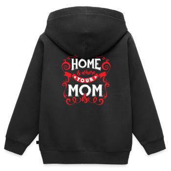 Zuhause Mama Mutter Liebe rot Herz Mutterliebe - Kinder Premium Organic Zip Hoodie - Schwarz - Hinten - AI Model Kid Male (0cm)