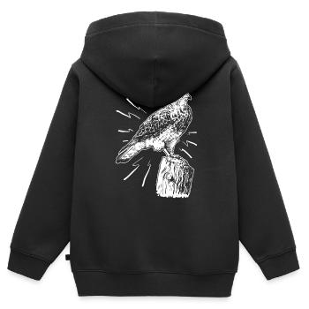Ornithologie Vogel Liebhaber Bussard Falke Adler - Kinder Premium Organic Zip Hoodie - Schwarz - Hinten - AI Model Kid Male (0cm)