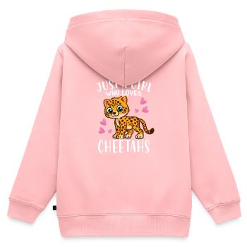 Cute Cheetah Lover Just A Girl Who Loves Cheetahs - Kids Premium Organic Zip-up Hoodie - rose - Back - AI Model Kid Female (0cm)