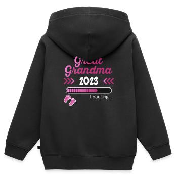 Great Grandma 2023 Loading Pregnancy Announcement - Kinder Premium Organic Zip Hoodie - Schwarz - Hinten - AI Model Kid Male (0cm)